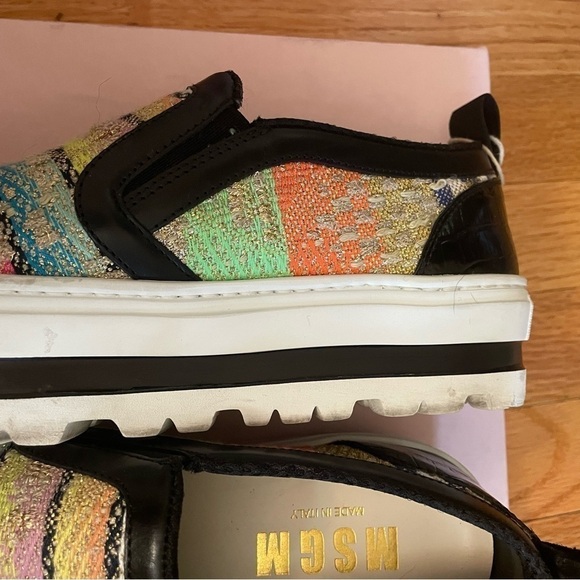MSGM Multicolor Tweed Platform Slip-on Sneakers - Picture 4 of 14
